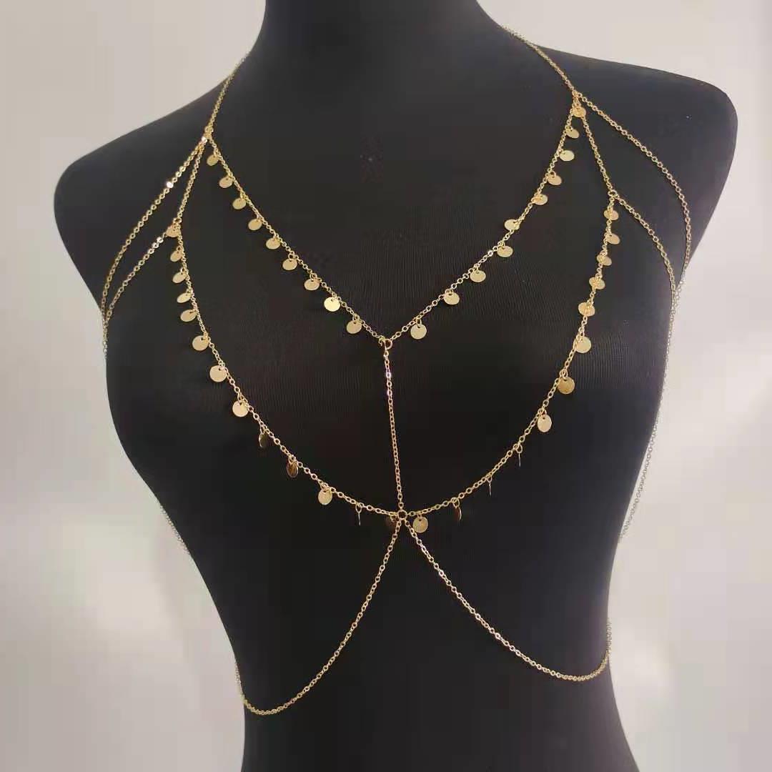 Women Sexy Bra Chain Jewelry Shiny Tassel Sequin