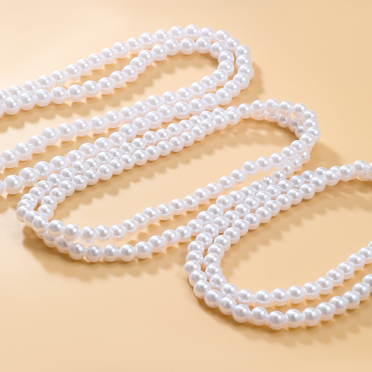 Simple Multi-layer Pearl Women Necklace Long Sweater
