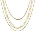 Women Fashion Simple Gold Chains Necklace Multi Layer Choker