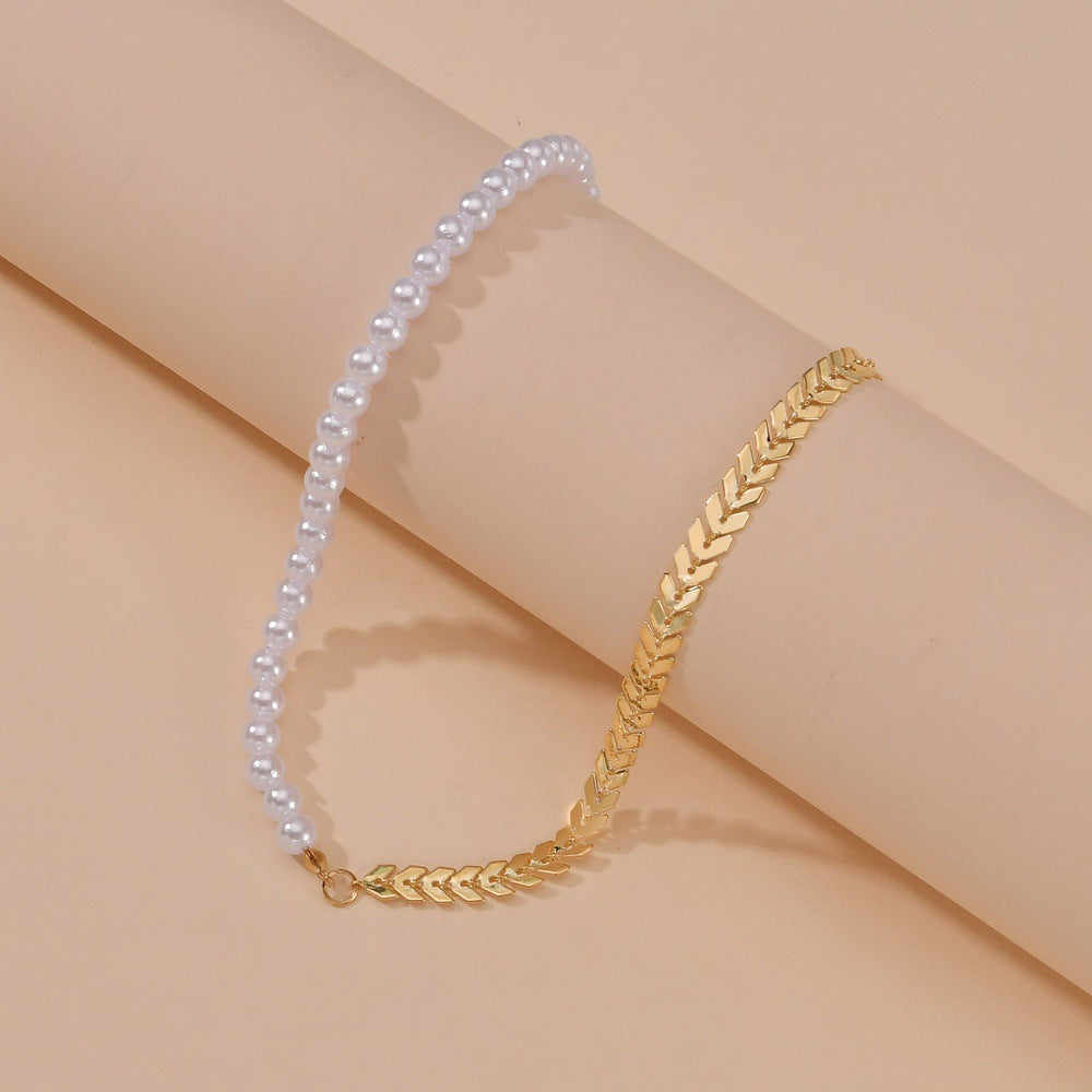 Elegant Pearl Chain Necklace