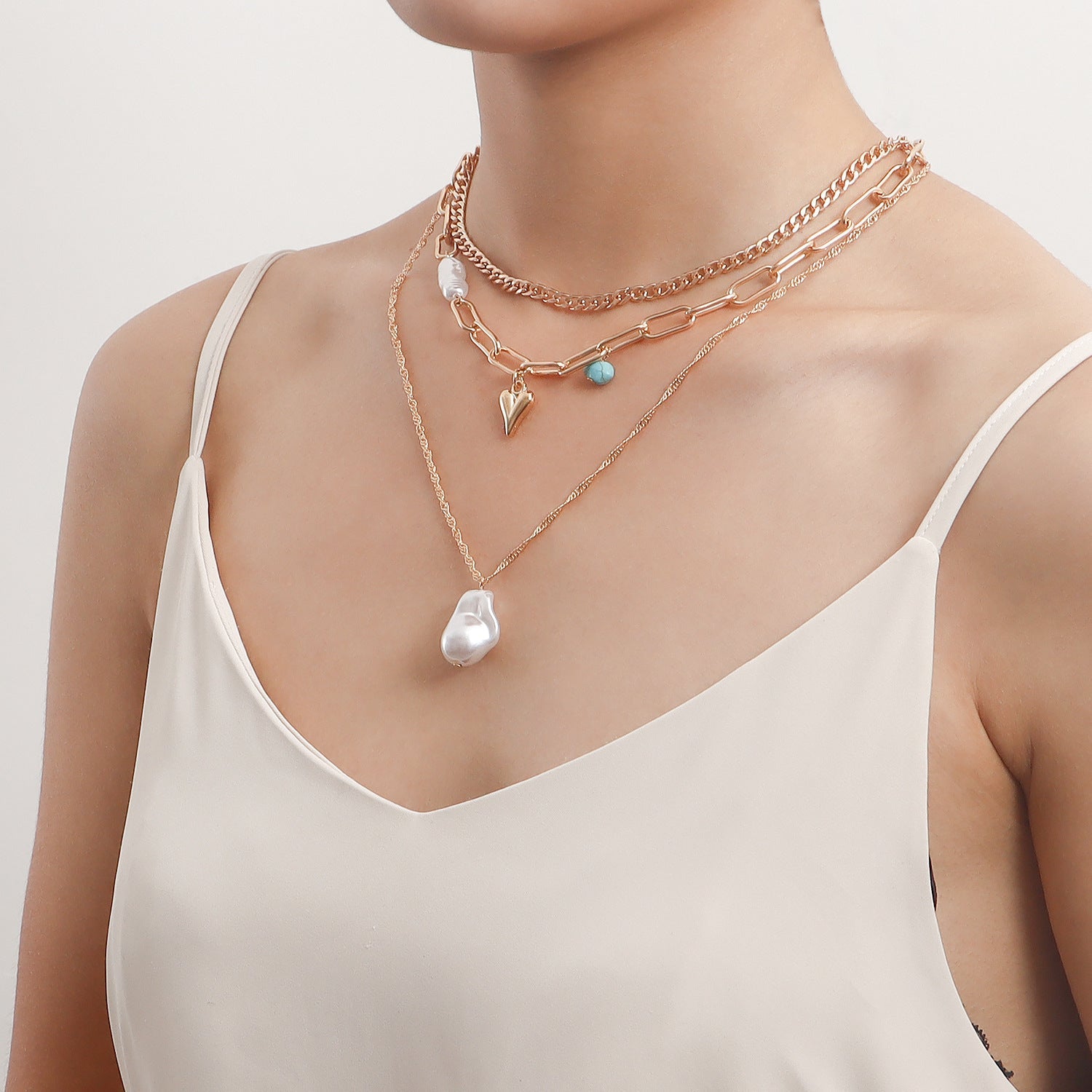 Multi Layer Heart Pendant Necklace