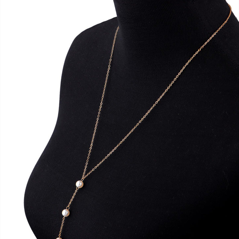Sexy Metallic Pearl Body Chain