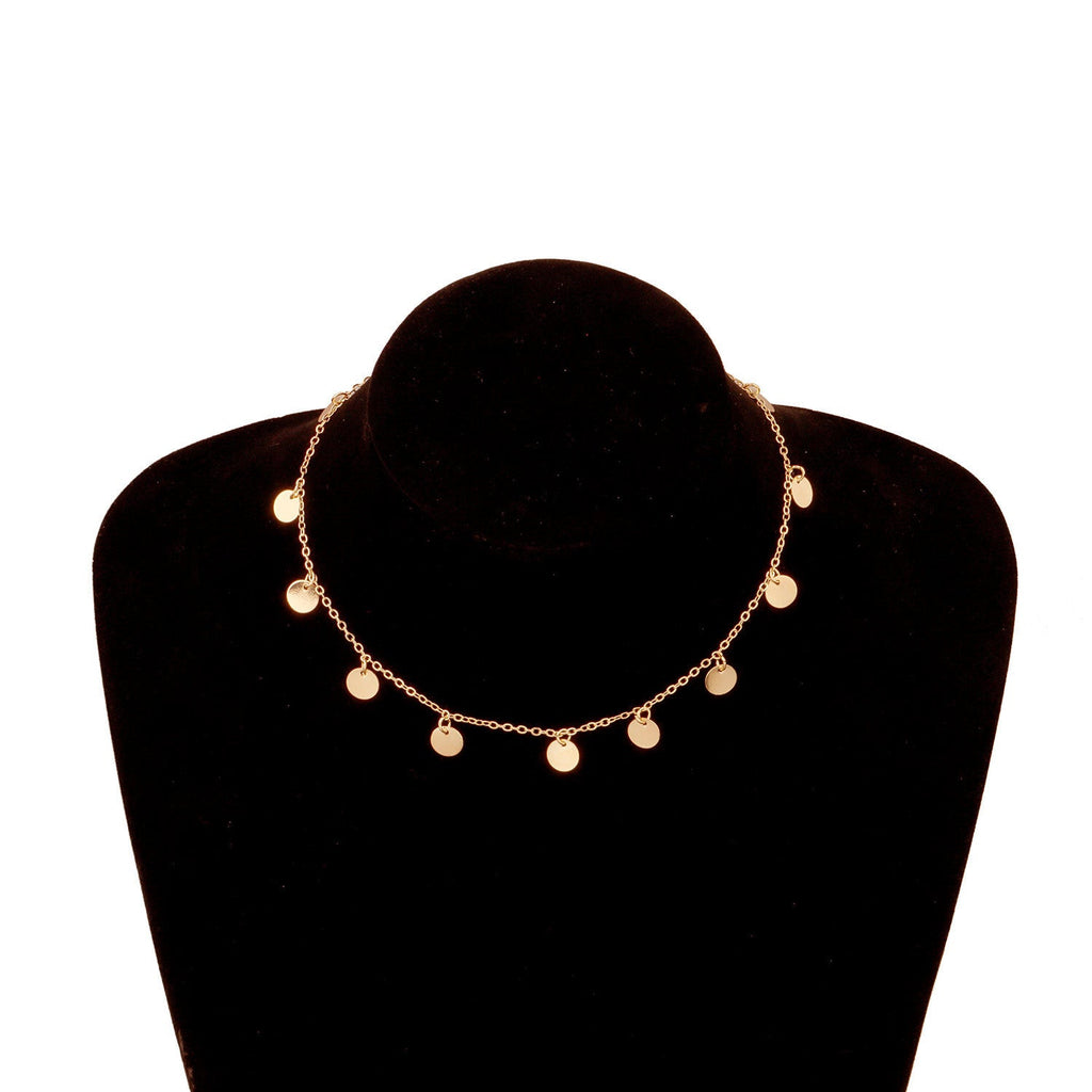 Multi Round Small Disc Charm Necklace