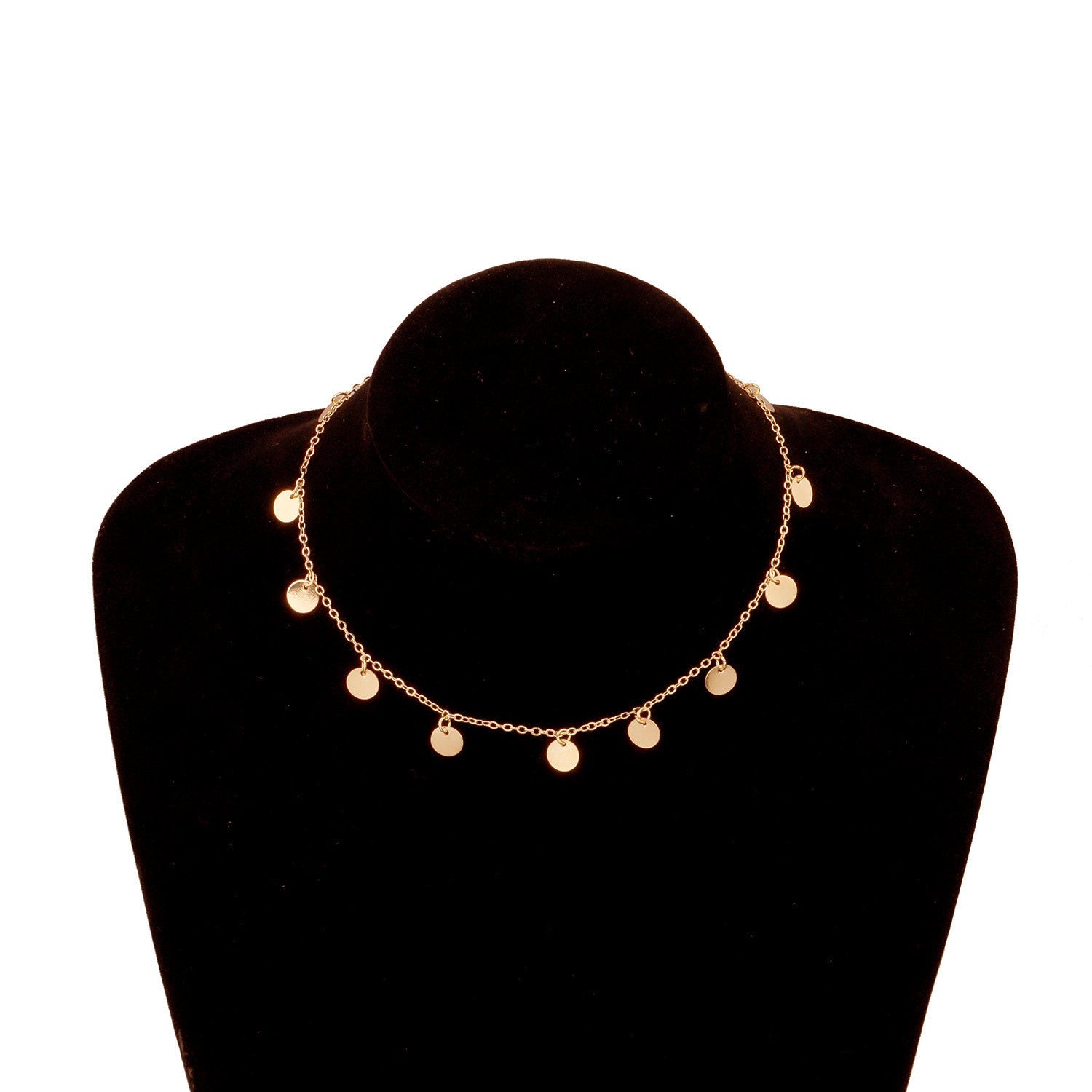 Multi Round Small Disc Charm Necklace