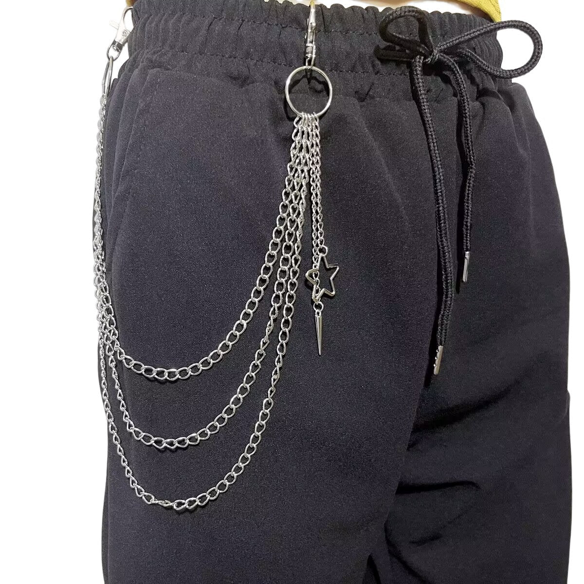 Hollowed Out Five-pointed Star Metal Waist Chain