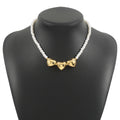 Pearl Beaded Necklace love Pendant