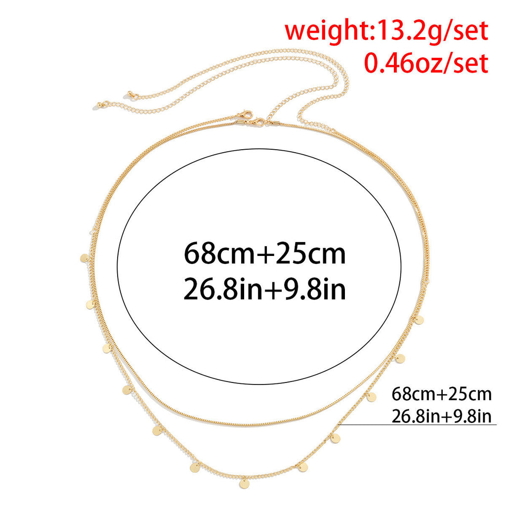 Versatile Bead Simple Sequin Pendant Double-Layer Waist Chain Jewelry