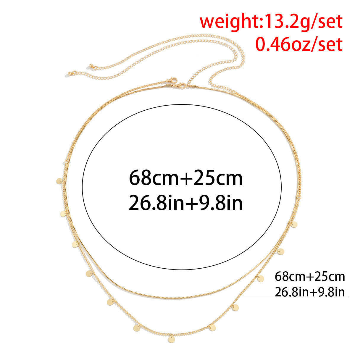 Versatile Bead Simple Sequin Pendant Double-Layer Waist Chain Jewelry