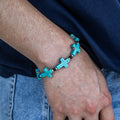 Turquoise Cross Stitching Bracelet
