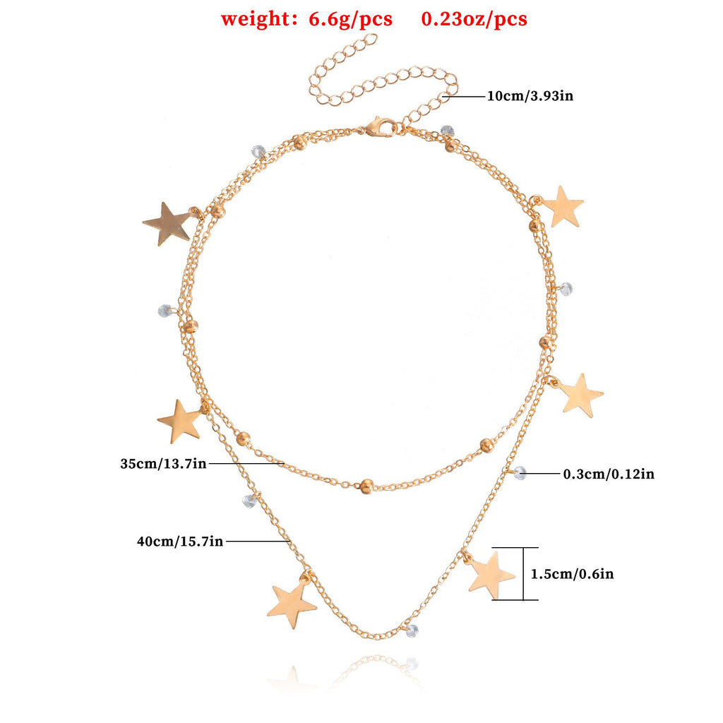 Star Charm Double Chain Necklace