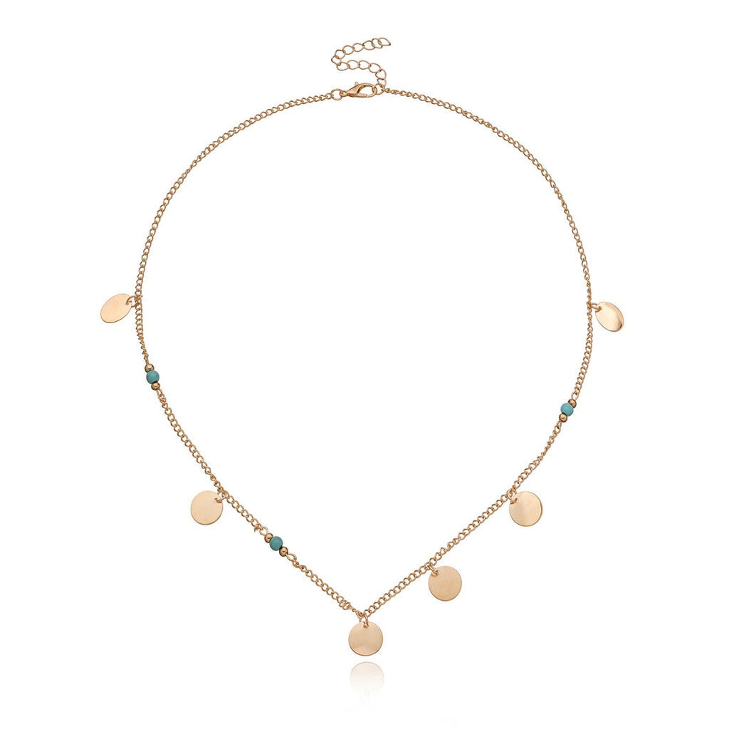 Round Sequin Beads Pendant Necklace