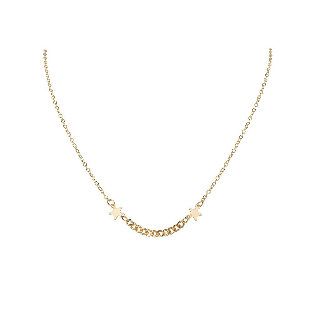 Stars Pendant with Chain Choker Necklace