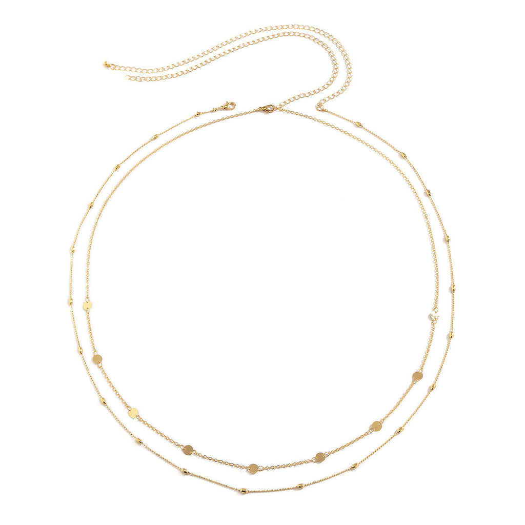 Popular Design Sexy Vintage Double-Deck Summer Beach Metal Waist Chain