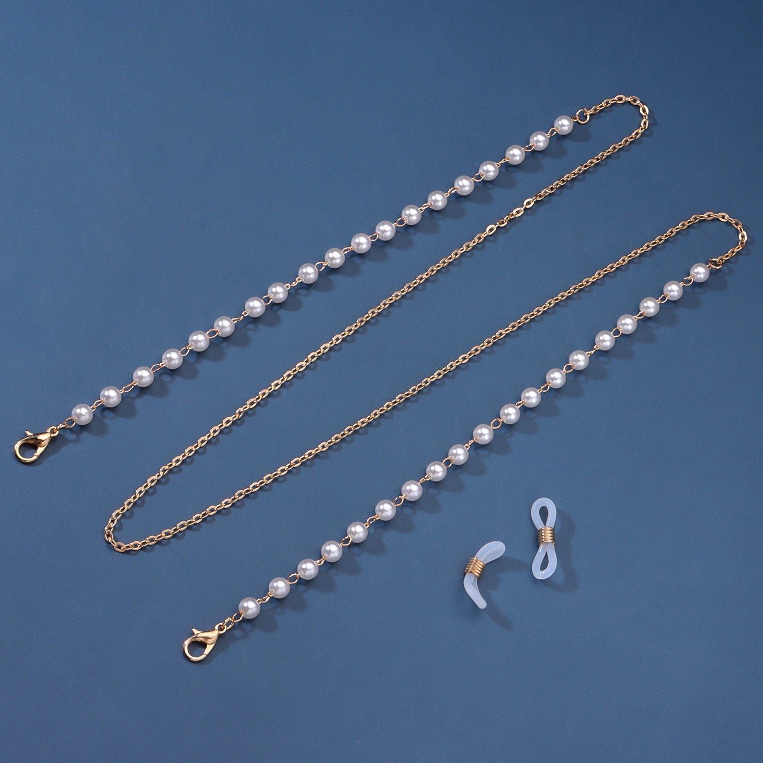 White Pearl Metal Gold Sunglasses Chain
