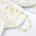Bohemian Style Smiley Face and White Resin Pearl Necklace