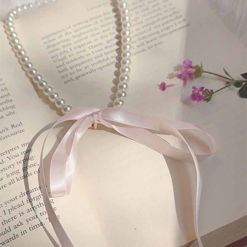 Party Jewelry Long Black Ribbon Choker Necklace for Women