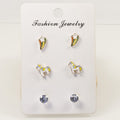 Rainbow pony stud earrings set
