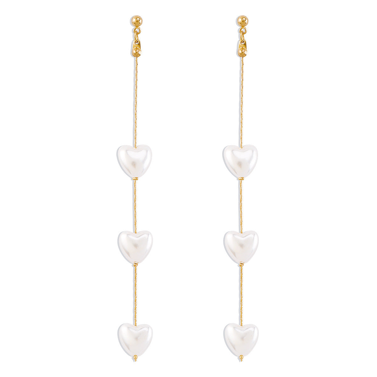 Heart Pearl Tassel Earring