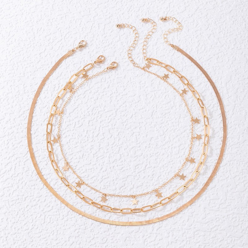 Star Necklace Layer Chain Necklace