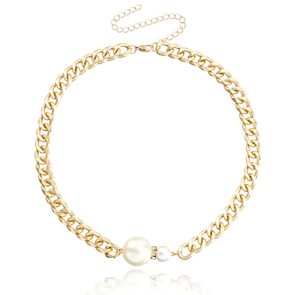 Round Pearl Pendant Chocker Necklace
