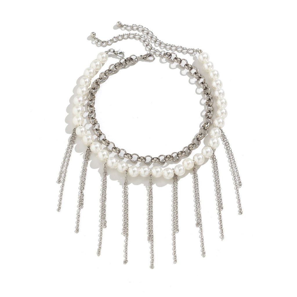 Tassel Sweater Chain Design Double Layer Vintage Necklace
