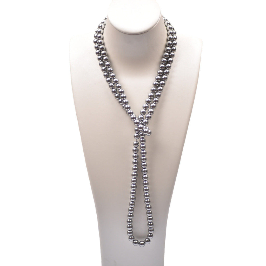 Vintage Long Imitation Pearl Beads Necklace for Women