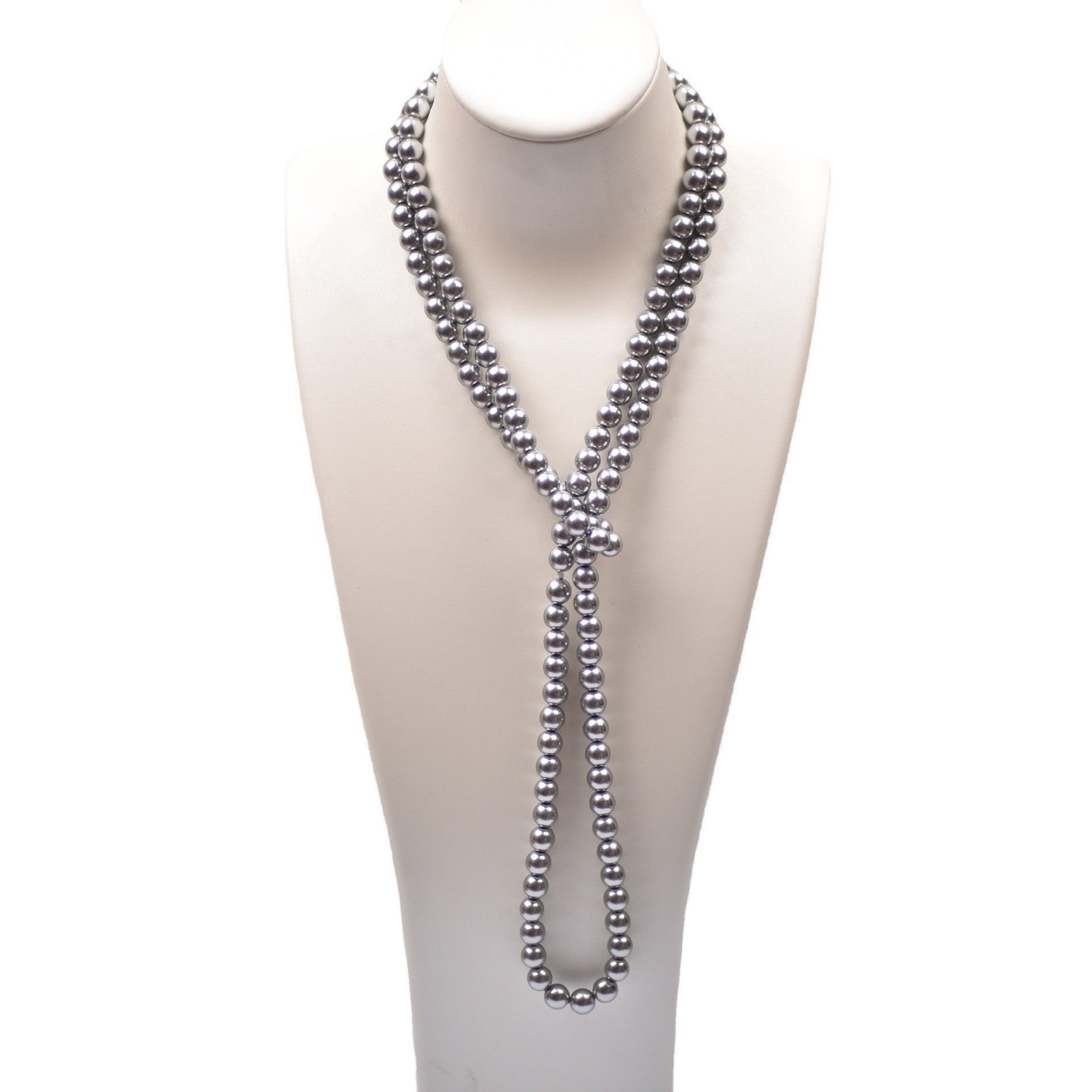 Vintage Long Imitation Pearl Beads Necklace for Women