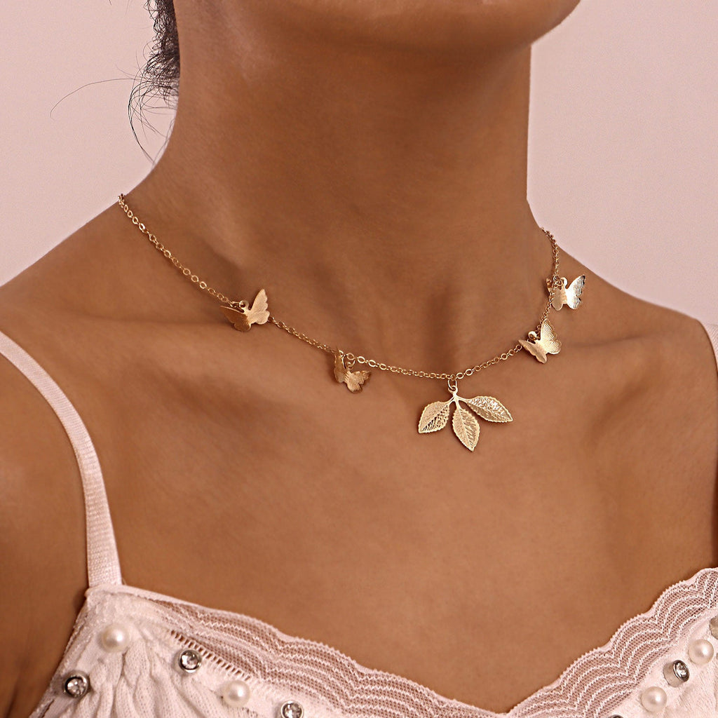 butterfly Pendant Necklace for Women