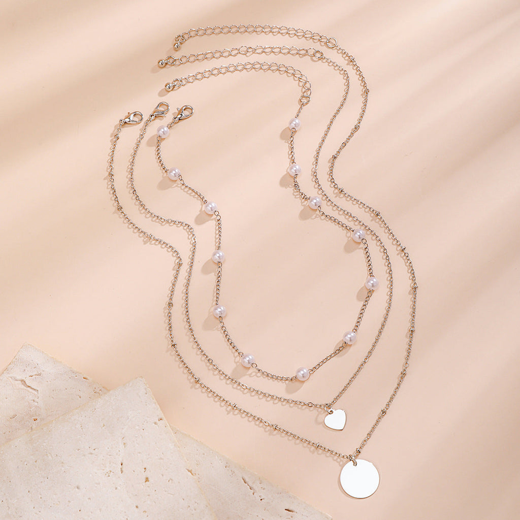 Coin Pendant Chain Necklace Long Multilayer