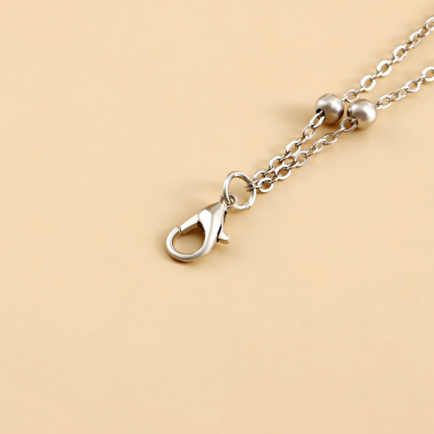 Sexy Elastic Double Layer Bead Body Metal Crescent Pendant Tassel Thigh Chain