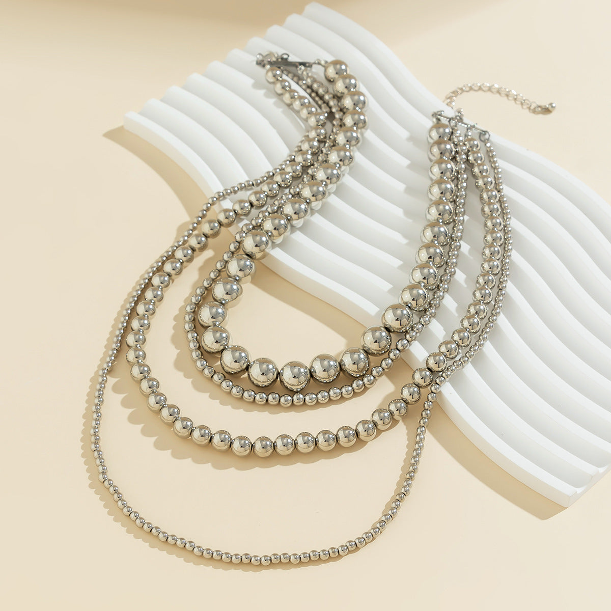 Multilayer Statement Chunky Beaded Necklace