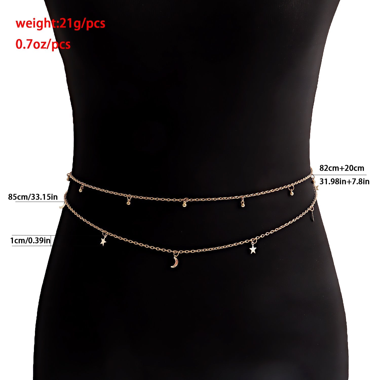 Beach Fashion Belly Chain Moon Body Jewelry Star Tassel Waist Chains