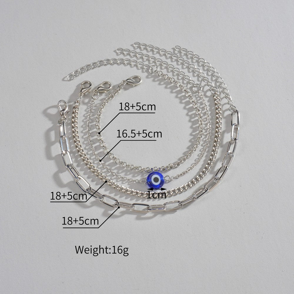 Evil Eyes Chain Bracelet Set