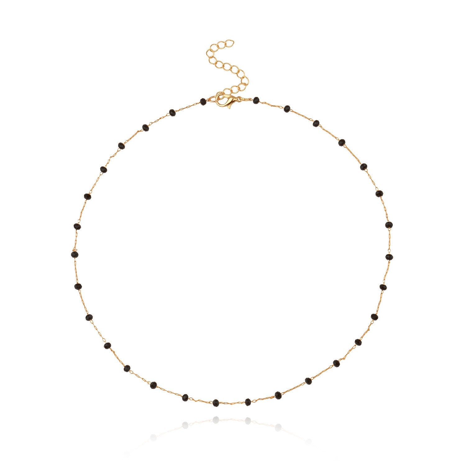 Black Crystal Necklace for Women