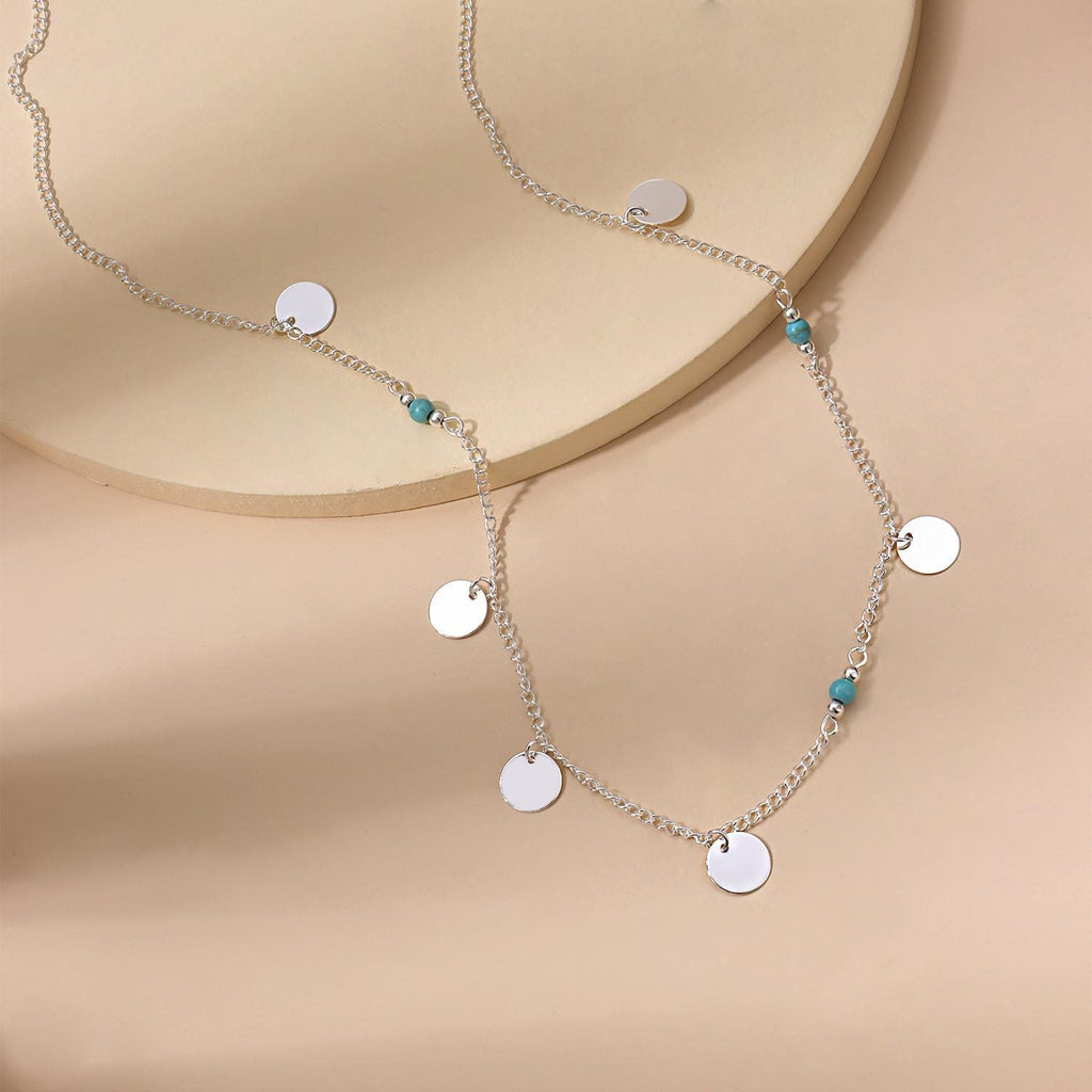 Round Sequin Beads Pendant Necklace
