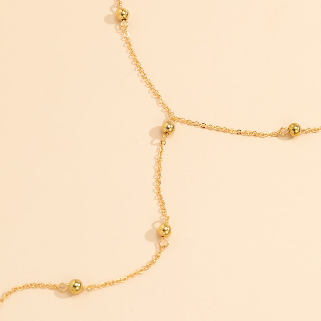 Long Chain CCB Beaded Pendant Tassels Necklace