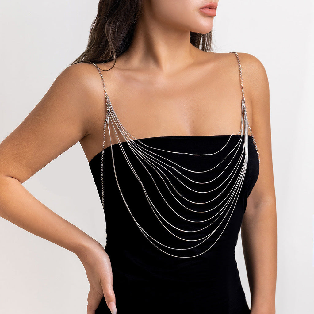 Multi-layer Shoulder Vest Chain Body Jewelry Chest Brass Chain