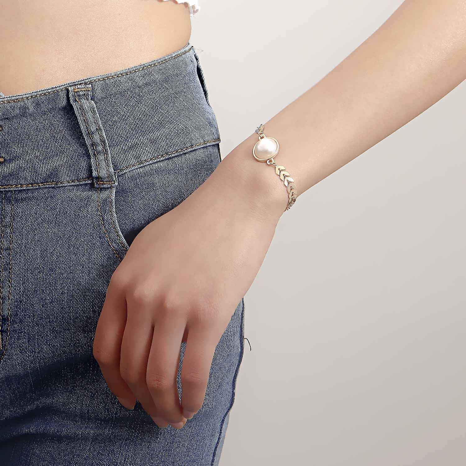 Wheat Chain Pearl Bracelets