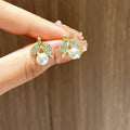 Rhinestone Small Leaf Stud Earrings