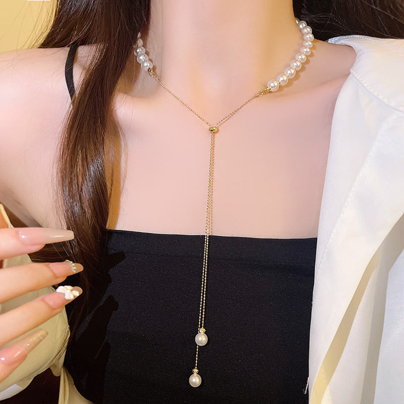 Pearl Necklace for Women Popular Opal Pendant Lady Girls Jewelry