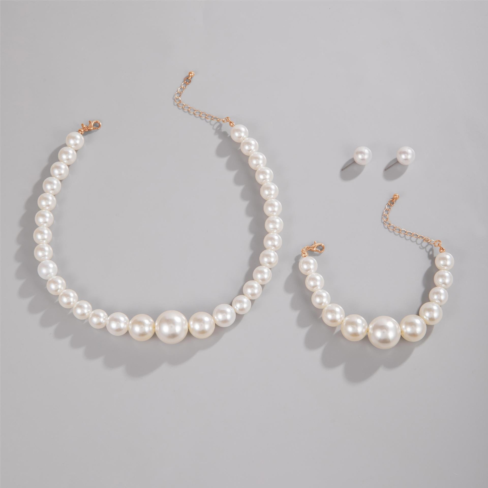 Vintage Pearl Wedding Bridal Jewelry Set