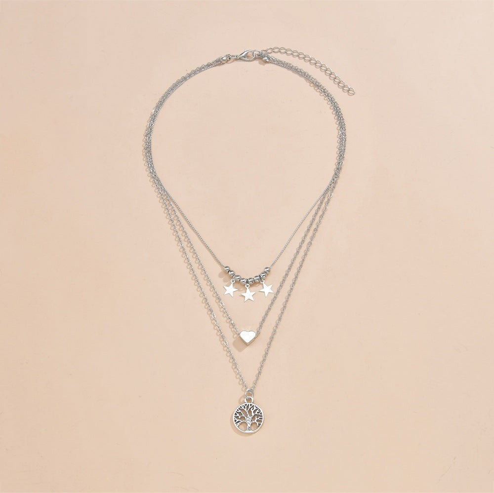 Multilayer Star Pendant Necklace for Women