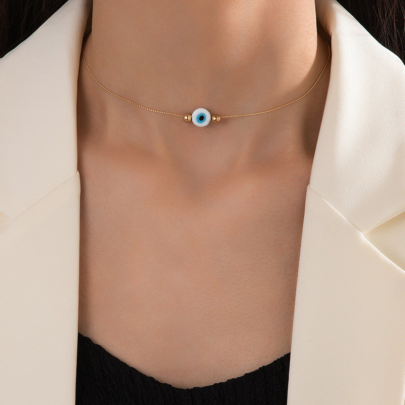 Evil Eye Charm Choker Necklace