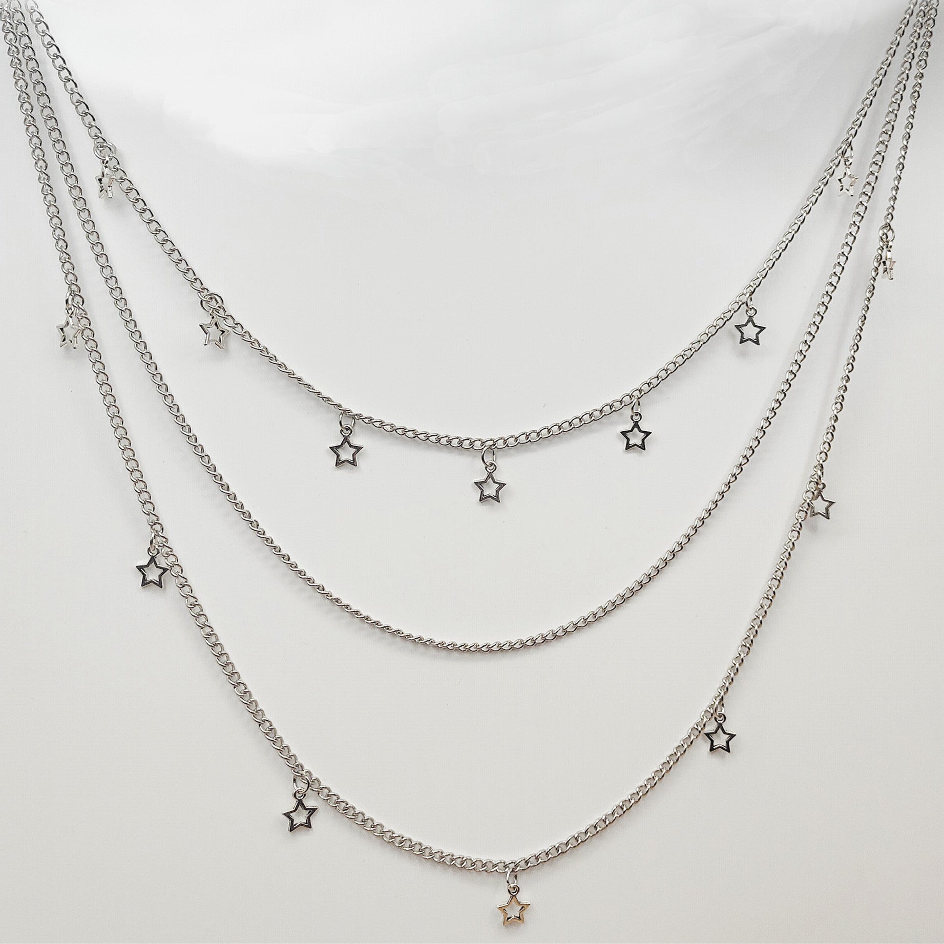 Vintage Metal Key Pendant Multi-layer Star Waist Chain