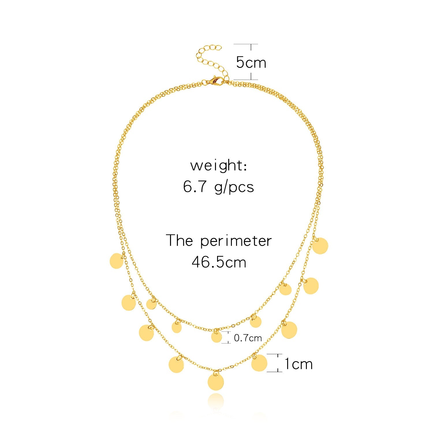 Disc Layered Chain Choker Necklaces