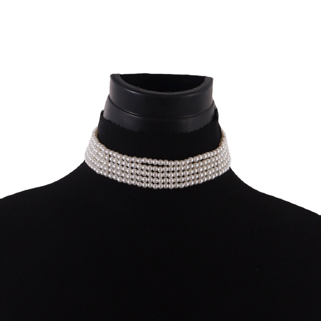Elegant Collar Women Multi-Layered Pearl Necklace