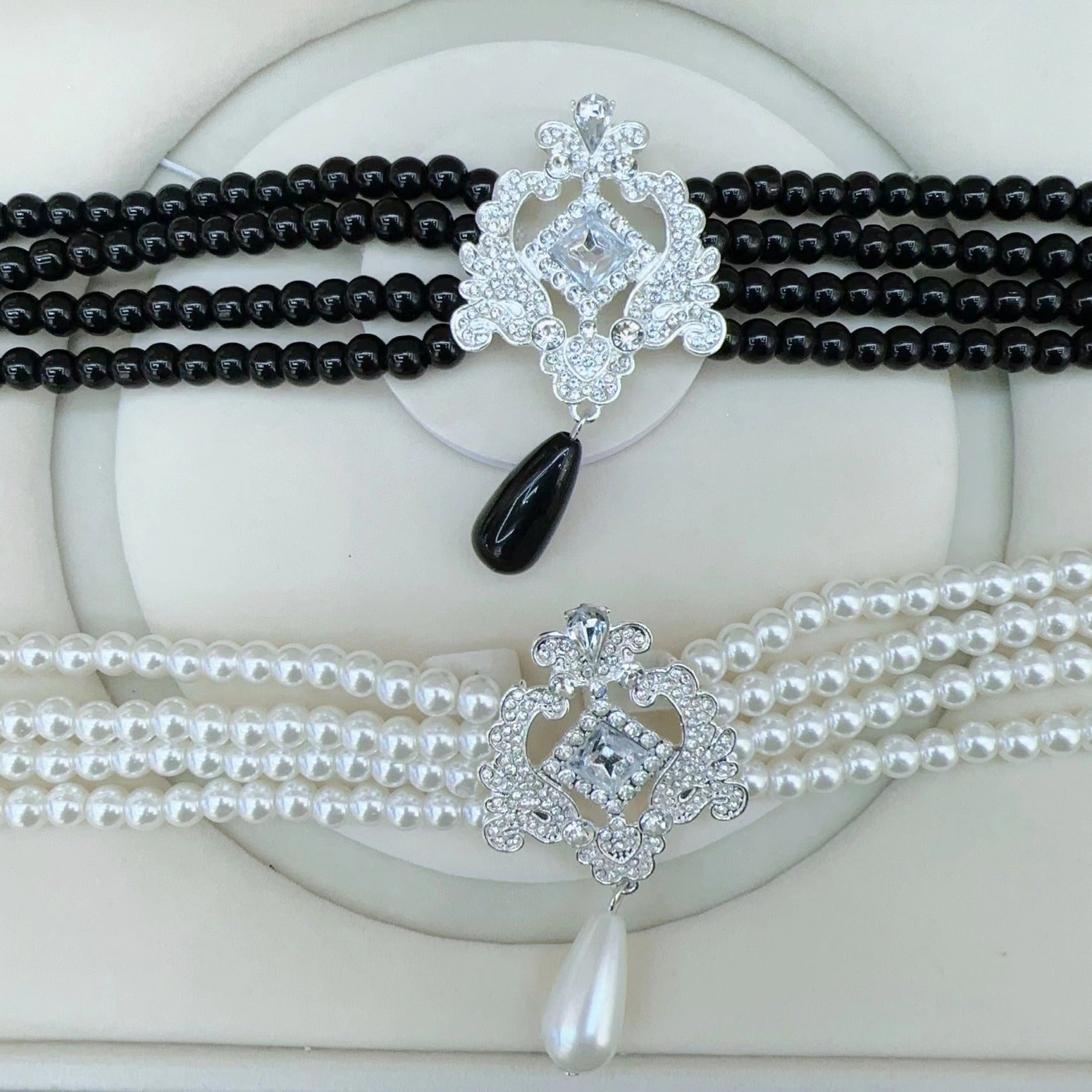 Multi Layers Strand Chokers Beaded Imitation Pearl Chains Necklace for Women Necklace Party Jewelry