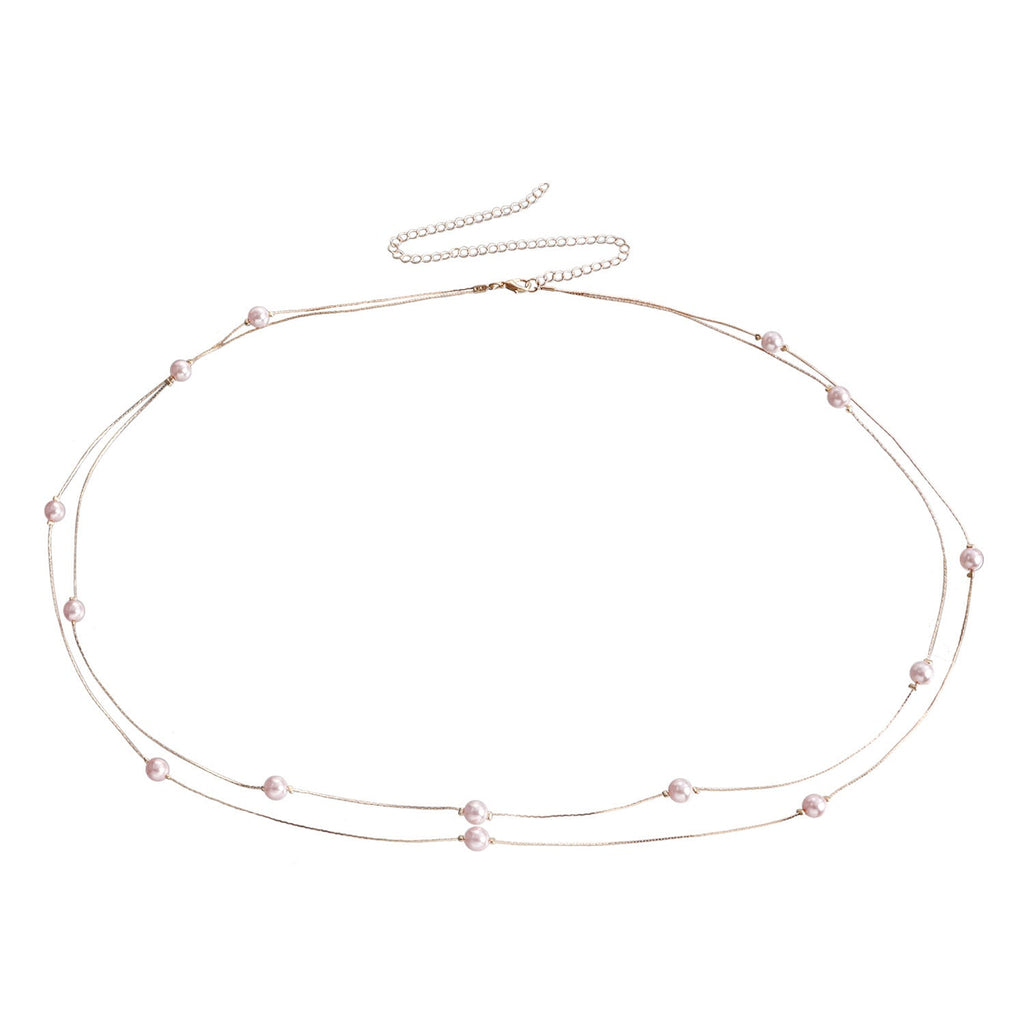 Imitation Pearl Chain Metal Waist Chain Beaded Belly Chains