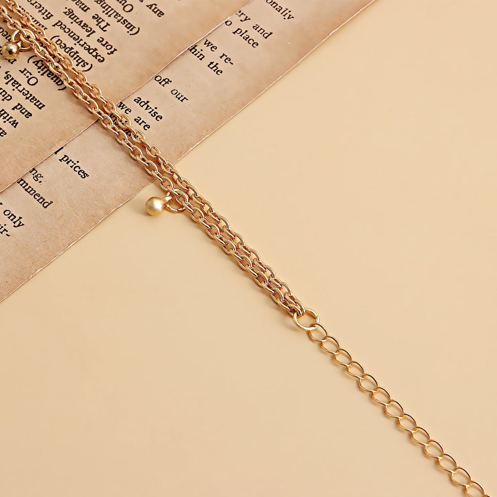 Vintage Double Layer Pearl Bead Chain Belly Chain