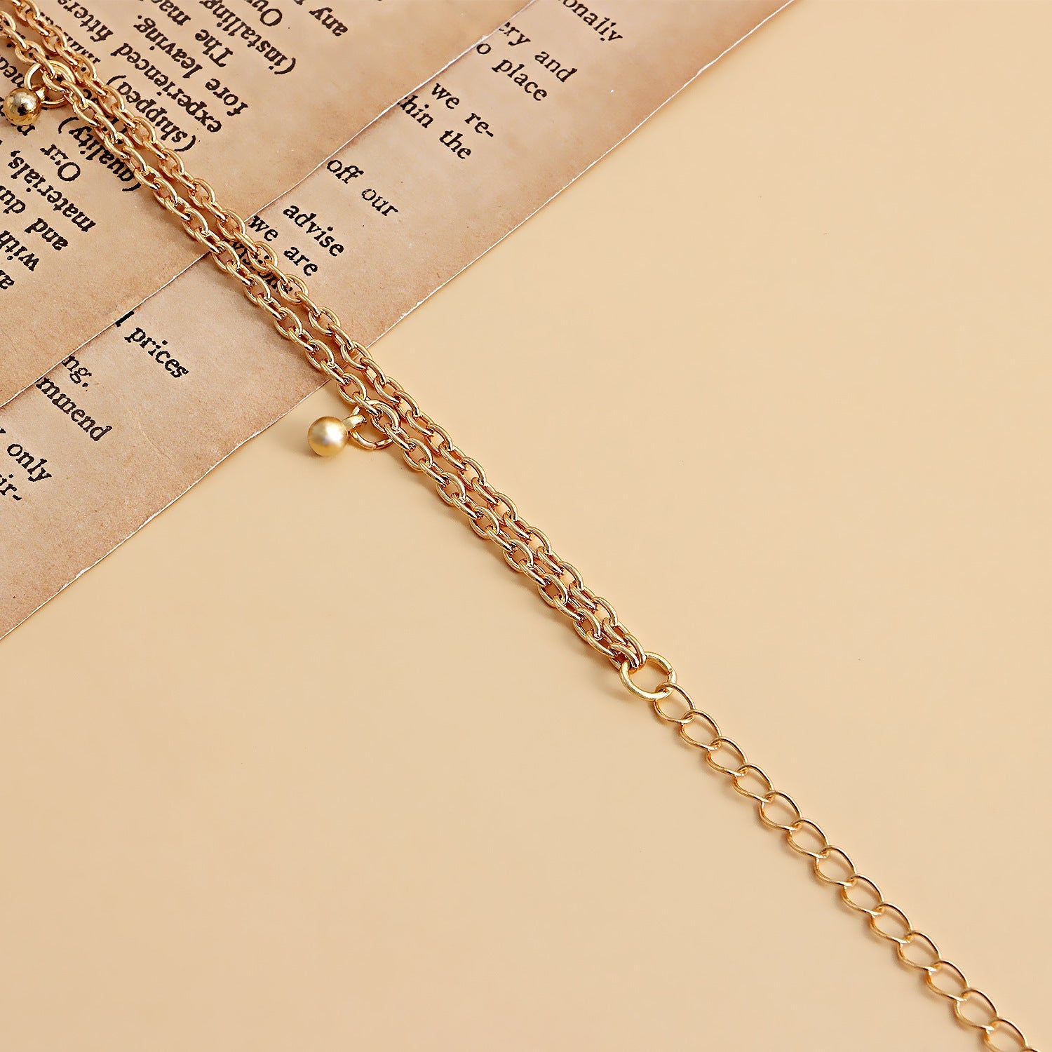 Vintage Double Layer Pearl Bead Chain Belly Chain